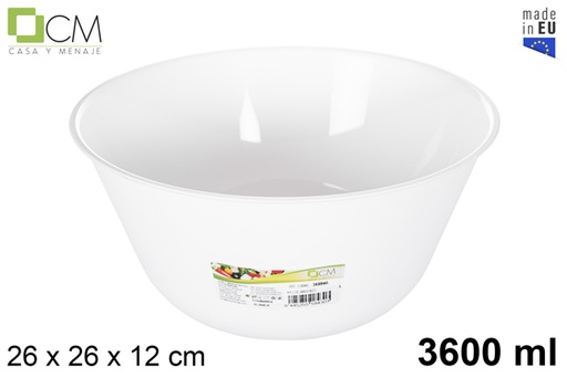 [119040] White plastic salad bowl 3.600 ml