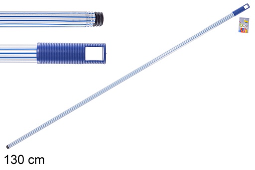 [119065] Blue and white decorated broom/mop stick 130cm