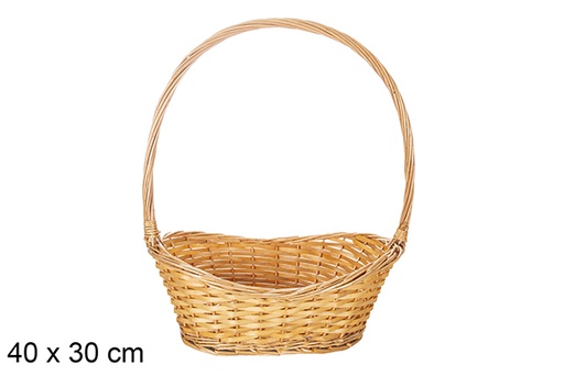 [119258] Honey-colored Christmas wicker basket 40x30 cm