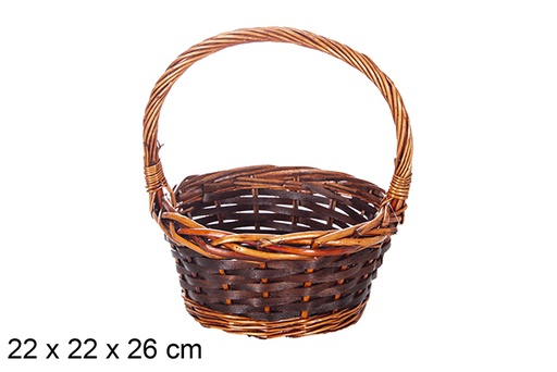 [119269] Mahogany Christmas wicker basket 22x26 cm