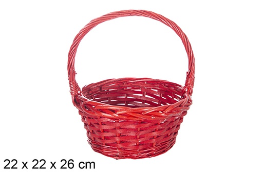 [119271] Cesta mimbre Navidad color roja 22x26 cm