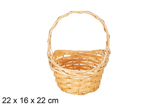 [119276] Cesta mimbre Navidad color miel 22x16 cm