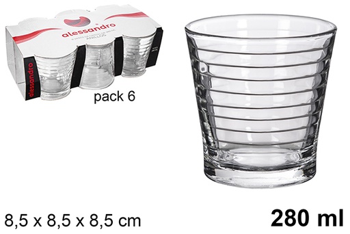 [119299] Pack 6 copos de vidro Anillos 280 ml