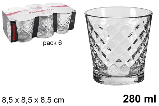 [119301] Pack 6 Diamante crystal glasses 280 ml