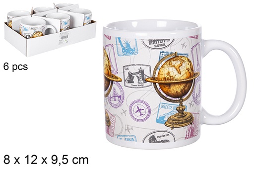 [119359] Taza mug decorada bola del mundo