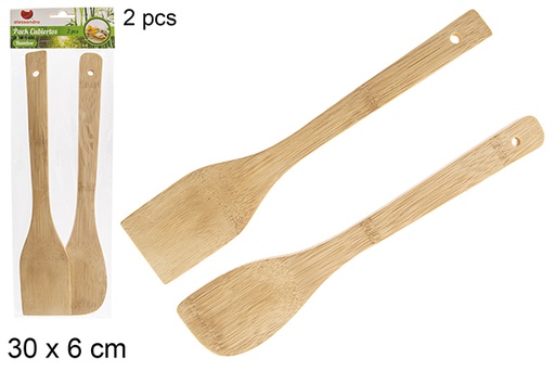 [119363] Pack 2 bamboo cutlery 30x6 cm