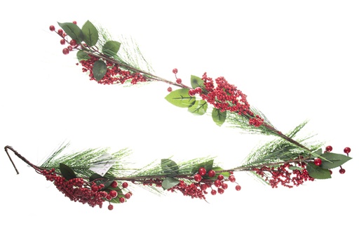 [119399] Pine branch and red berries 130 cm