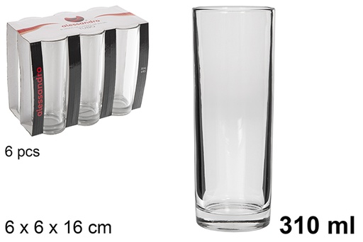 [119413] Bicchiere in vetro a forma di tubo 310 ml