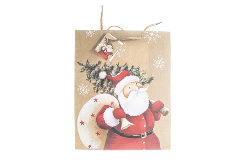 [119427] Bolsa regalo navidad decorada Papa Noel 32cm