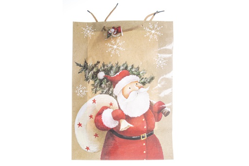 [119428] Bolsa regalo navidad decorada Papa Noel 46cm