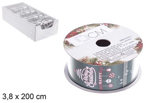 [119431] Christmas gift ribbon roll assorted models 3,8x200 cm