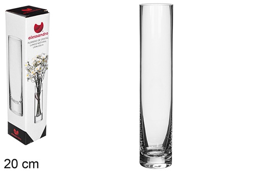 [119469] Vase long en verre Lion naturel 20 cm