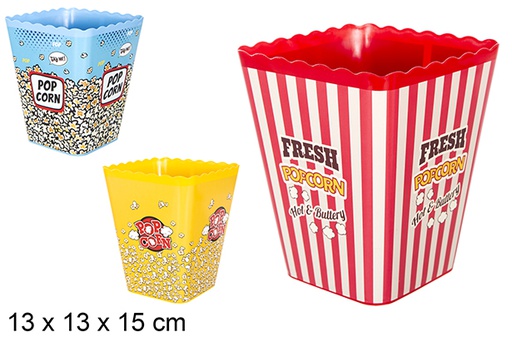 [119484] Seau à popcorn carré couleurs assorties