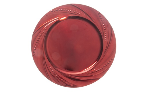 [119505] Plastic plate under plate with red wavy edge 33 cm