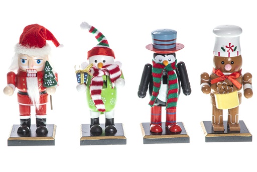 [119531] Assorted wooden nutcracker 16 cm