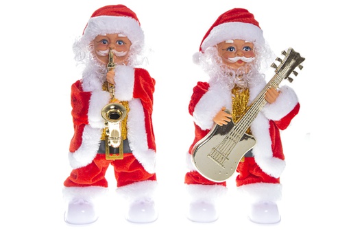 [119589] Papai Noel com música e movimentos variados 30 cm