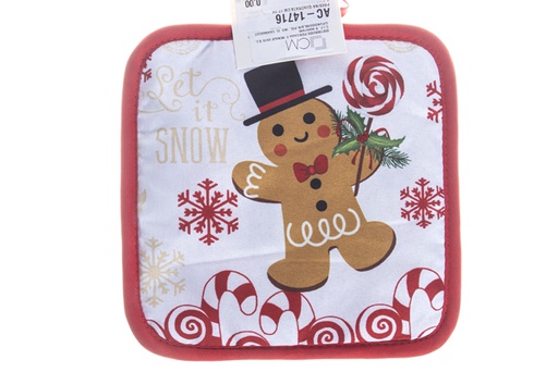 [119592] Christmas cookie decorated square mitten 17 cm