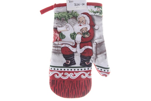 [119597] Santa Claus decorated mitten 19x27 cm