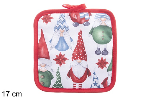 [119599] Guanto quadrato decorato Babbo Natale 17 cm