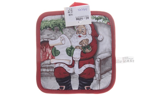 [119599] Guanto quadrato decorato Babbo Natale 17 cm