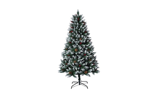 [119606] Albero di Natale innevato con palline, bacche, pigne e fiori 60 cm