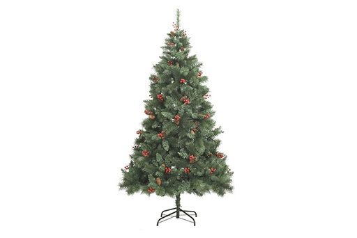 [119614] Árbol Navidad con flores, bayas y piñas 60 cm