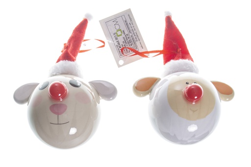 [119656] PVC ball sheep face with red hat assorted 8 cm