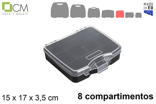 [119682] Caja plástico herramientas 8 compartimentos