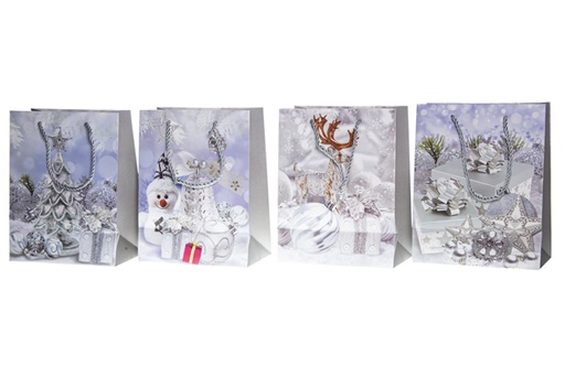[119705] Bolsa regalo decorada  navidad surtido 23x18x10cm