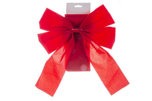 [119813]  Tissu rouge avec nœud de Noël avec lumière LED pour porte 45x35cm