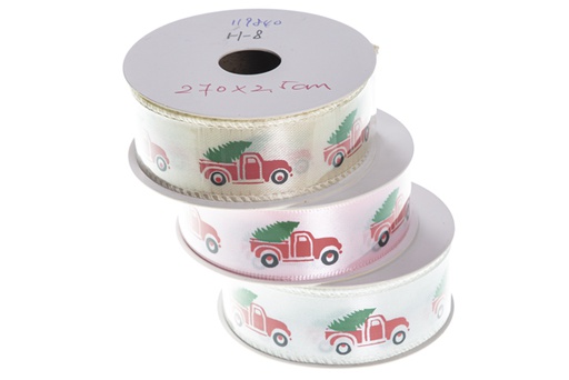 [119840] Christmas ribbon decorated cars assorted 270x2.5cm