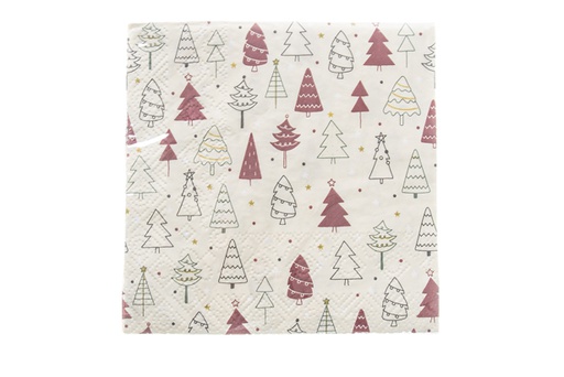 [119896] Pack 20 servilletas Navidad decorada árbol 3 capas 25 cm