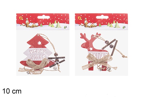 [119935] Pendentif en bois rouge formes assorties