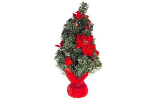 [119969] Arbolito decorado flor navidad rojo 50cm