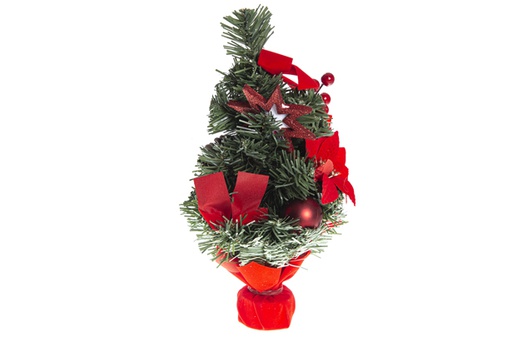 [119975] Albero di Natale decorato rosso 30 cm