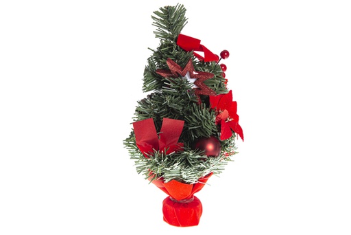 [119975] Arbolito navidad decorado rojo 30cm