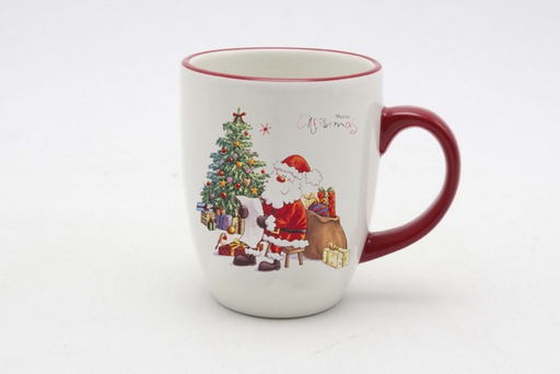 [120004] Caneca de cerâmica natalina decorada com Papai Noel 330 ml