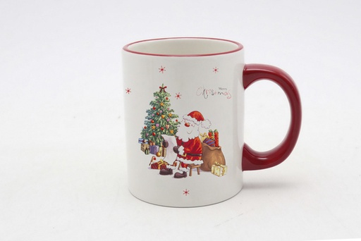 [120005] Tazza natalizia in ceramica decorata con Babbo Natale 300 ml