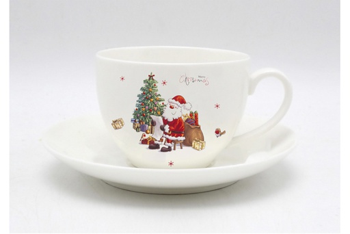 [120006] Ceramic Christmas mug set decorated with Santa Claus 280 ml