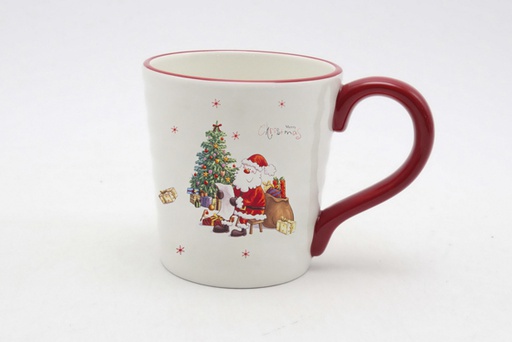 [120008] Tazza natalizia in ceramica decorata con Babbo Natale 600 ml