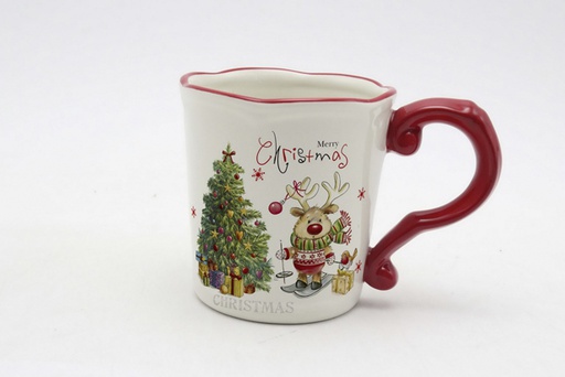 [120043] Taza cerámica Navidad decorada reno 560 ml