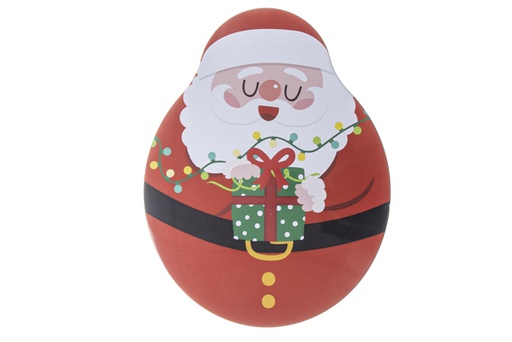 [120060] Decorated Christmas tin Santa Claus 14x18 cm