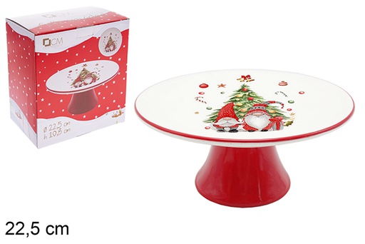 [120151] Tartera cerámica Navidad decorada elfo 22,5 cm