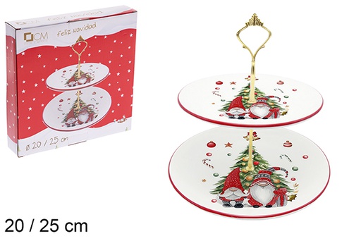 [120164] Frutero cerámica Navidad decorada elfo 20/25 cm