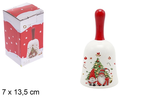 [120167] Ceramic Christmas bell 7x13,5 cm