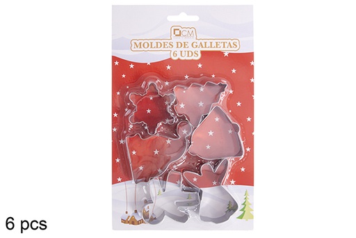 [120210] Pack 6 moldes de metal para biscoitos variados de Natal