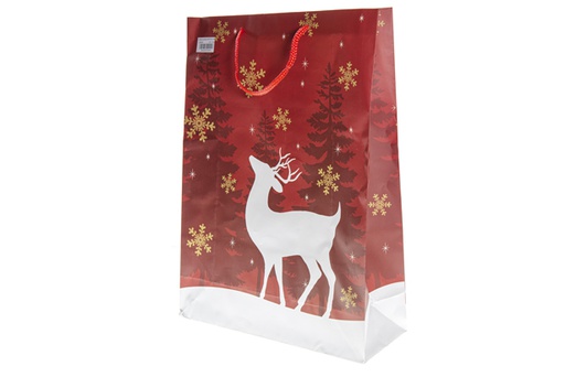 [120240] Christmas bag decorated with reindeer 46x33 cm