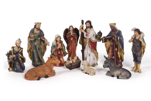 [120345] Presepe di Natale 11 pezzi 15 cm