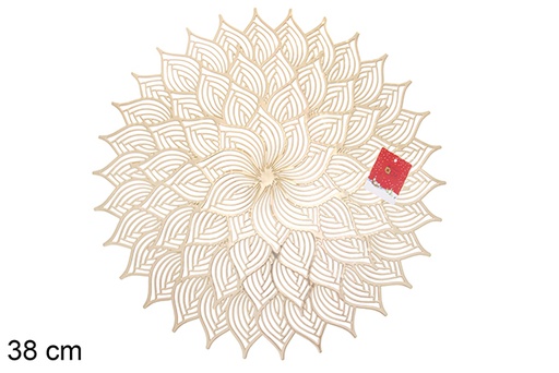 [120362] Gold flower PVC trivet 38 cm