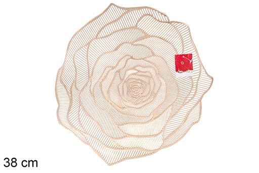 [120375] Rose gold flower PVC trivet 38 cm